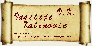 Vasilije Kalinović vizit kartica